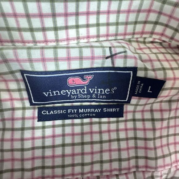 Vineyard Vines Shirt Mens Large Green Pink Plaid Classic Fit MURRAY Shirt - Picture 10 of 13